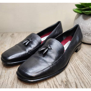 Etienne Aigner Black Leather Loafers Women's Size 8